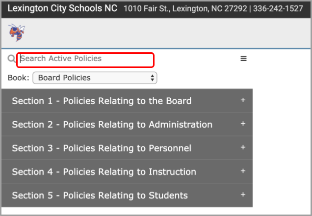 Accessing Policies in BoardDoc